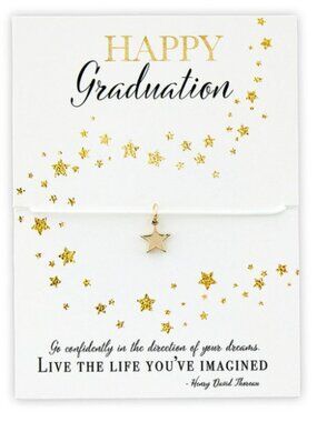 Cute White Braided Graduation Bracelet Gift - NEW